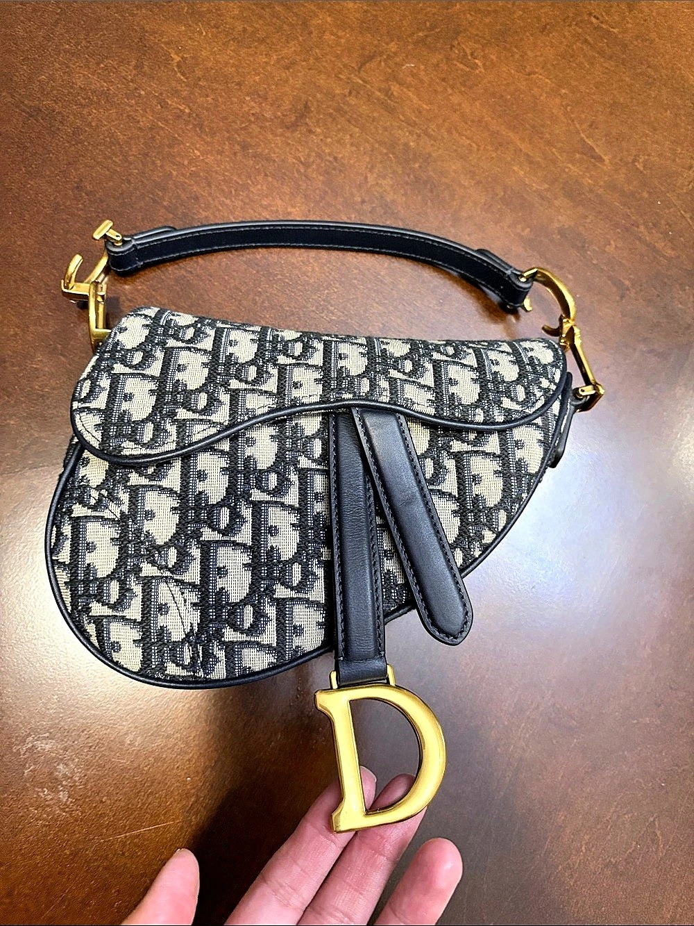 BRAND NEW! Christian Dior Saddle Bag Black & Beige